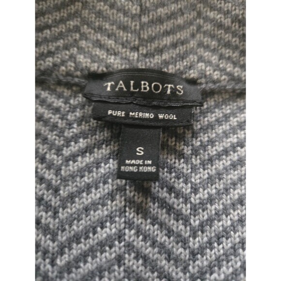 Talbots Gray Herringbone 100% Merino Wool Sweater Blazer Women's Size Small - Picture 5 of 7